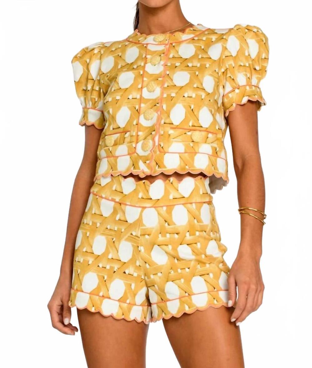 NEW ELIZABETH JAMES THE LABEL jojo high waist shorts in wicker